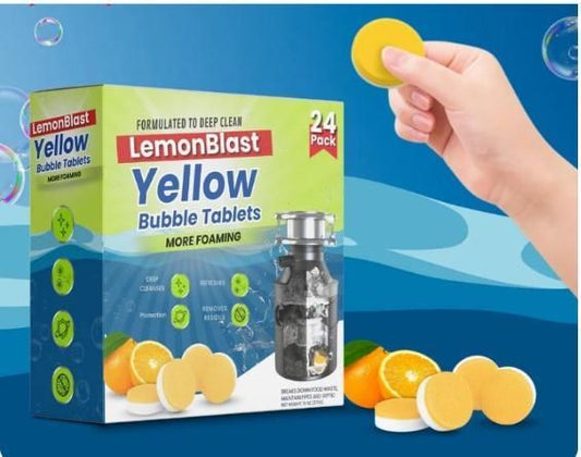 LemonBlast Heavy Duty Drain Cleaner Tablets (Pack of 24)